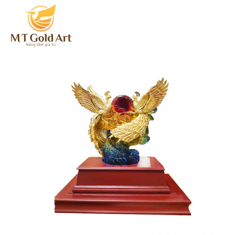 Hình ảnh Tượng phượng hoàng dát vàng 24k(19x27x34cm) MT Gold Art- Hàng chính hãng, trang trí nhà cửa, phòng làm việc, quà tặng sếp, đối tác, khách hàng, tân gia, khai trương 