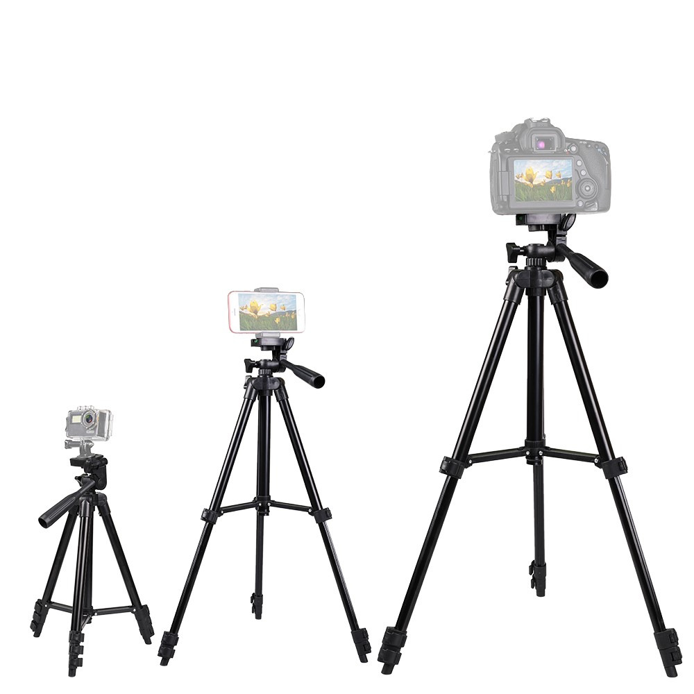 Chân giá đỡ điện thoại chụp ảnh camera gậy tripod 3 chân kèm kẹp giá tốt AURU312  Hàng Chính Hãng