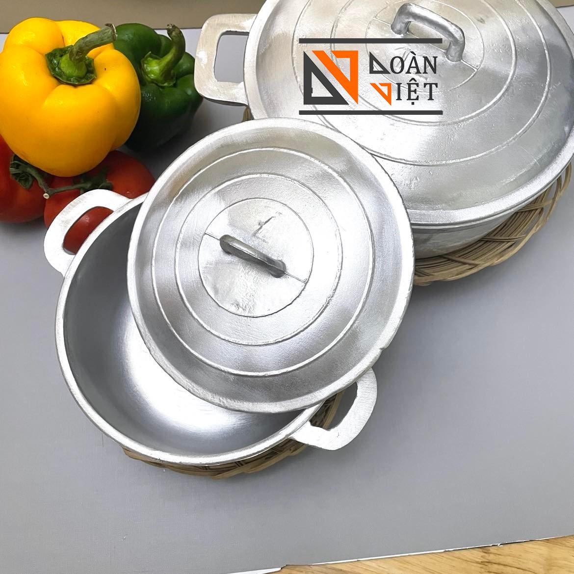 [Tặng kèm Rế Tre] Nồi Gang Đúc thủ công Nguyên Khối 17cm - Nấu Cơm Siêu Ngon