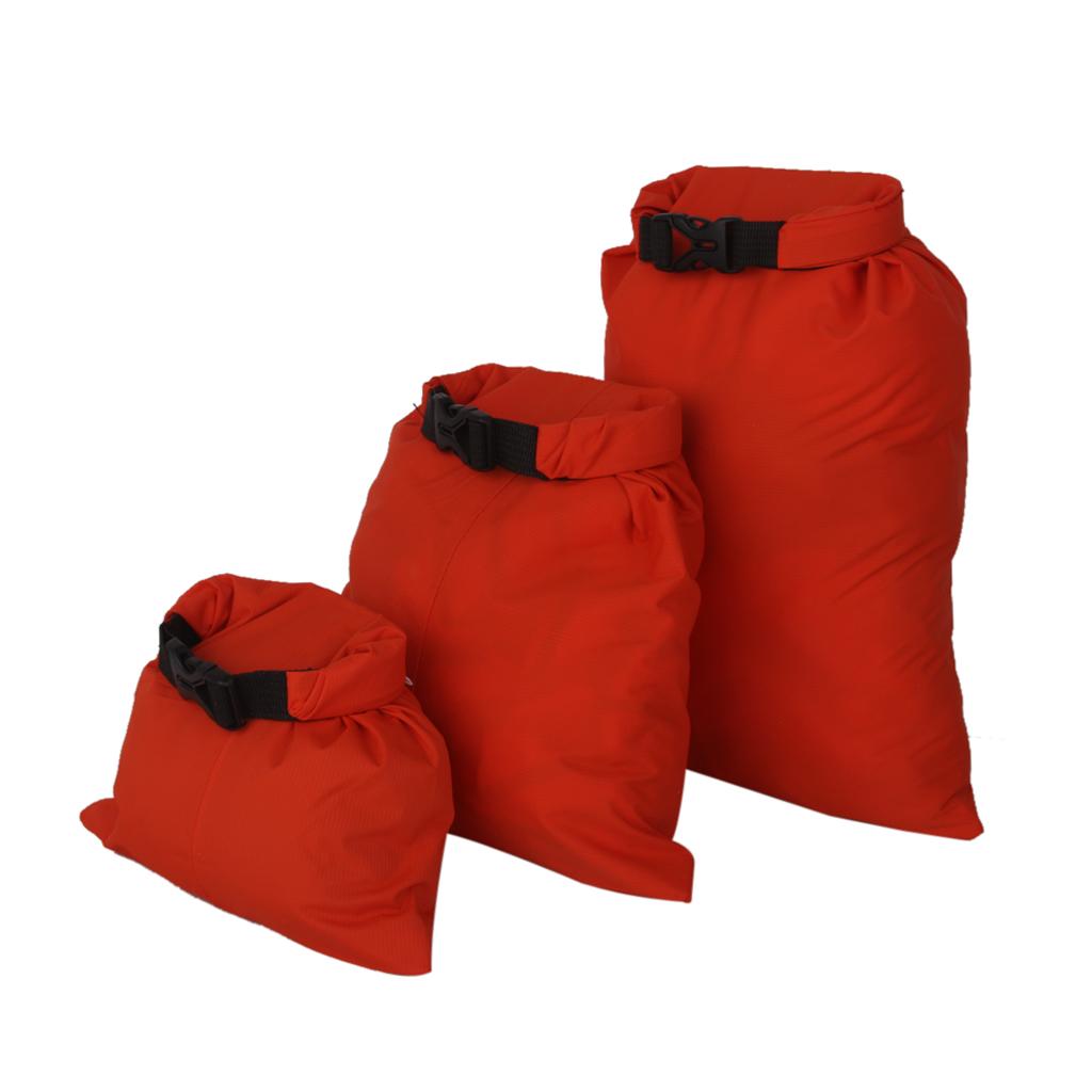 3Pcs Waterproof Dry Storage Bag Pouch Canoeing Rafting Camping Orange