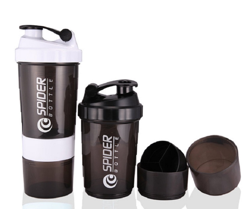 Bình Lắc Tập Gym 3 Ngăn Tiện Dụng 600 ml - Màu Ngẫu Nhiên