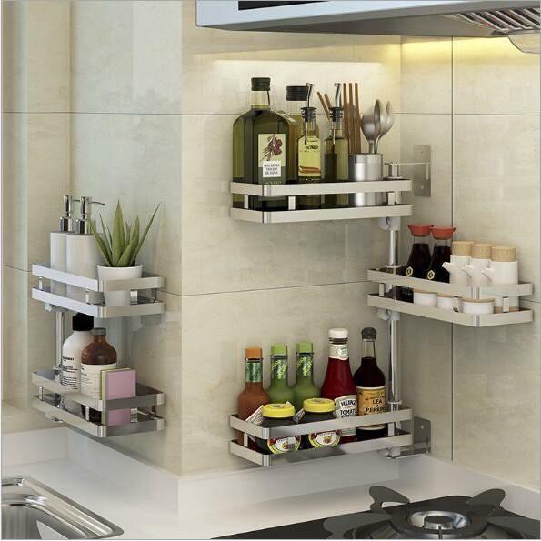 Kệ đựng gia treo tường đa năng 3 tầng - Inox 304