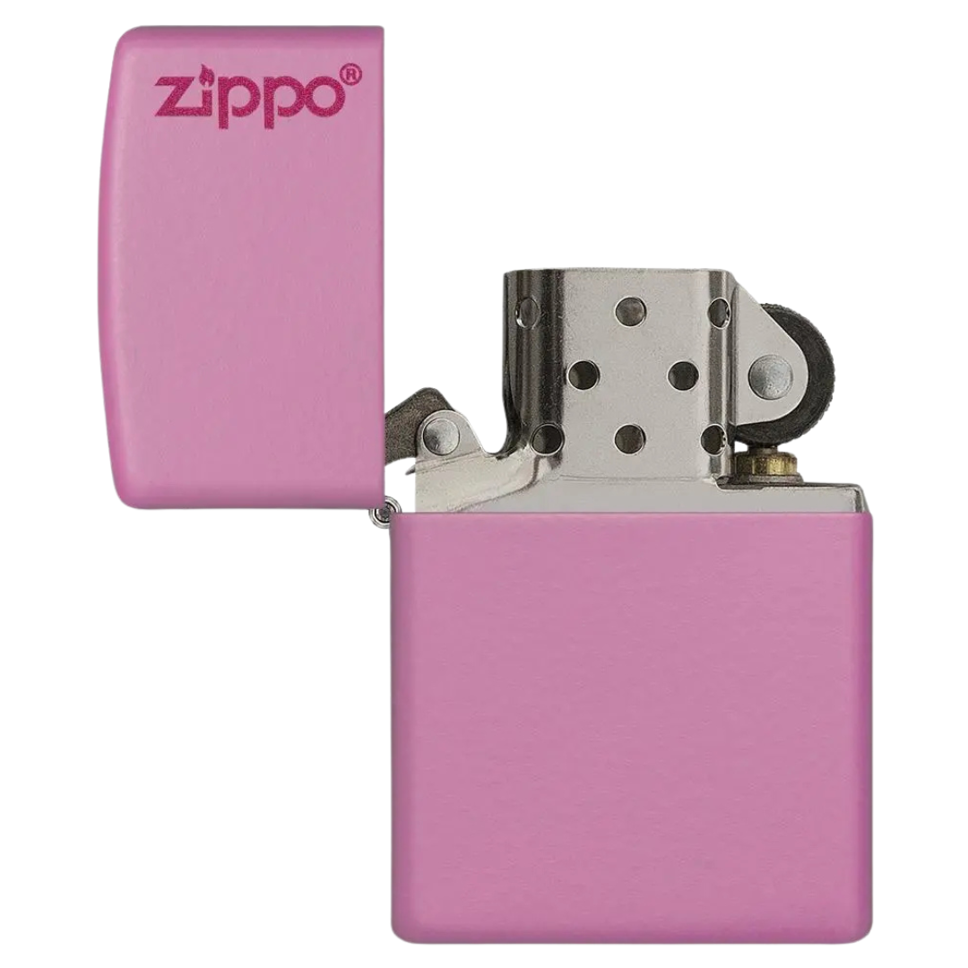 Bật Lửa Zippo Chính Hãng Mỹ Màu Hồng Matte – Vỏ Đồng Sơn Tĩnh Điện, Chống Gió, Khắc Logo Cá Tính