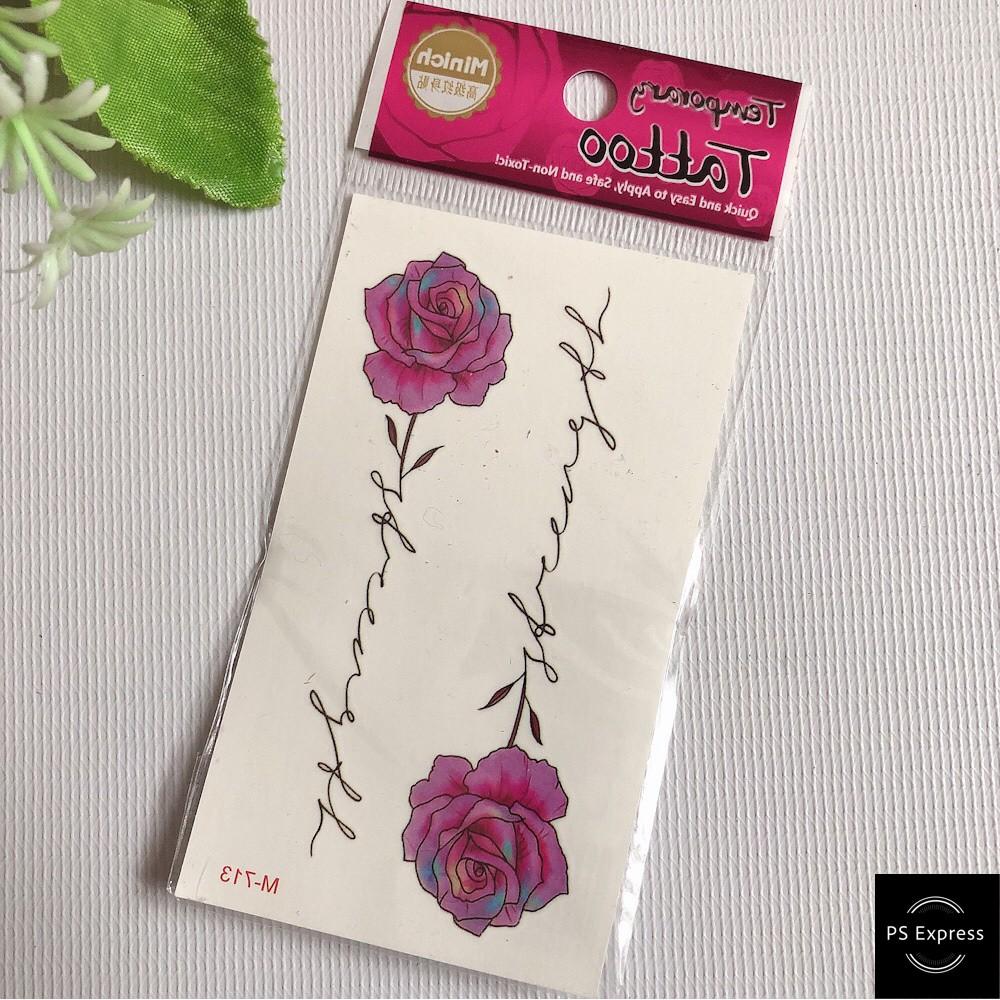 Combo 55 tấm xăm dán hoa bỉ ngạn 10x6cm