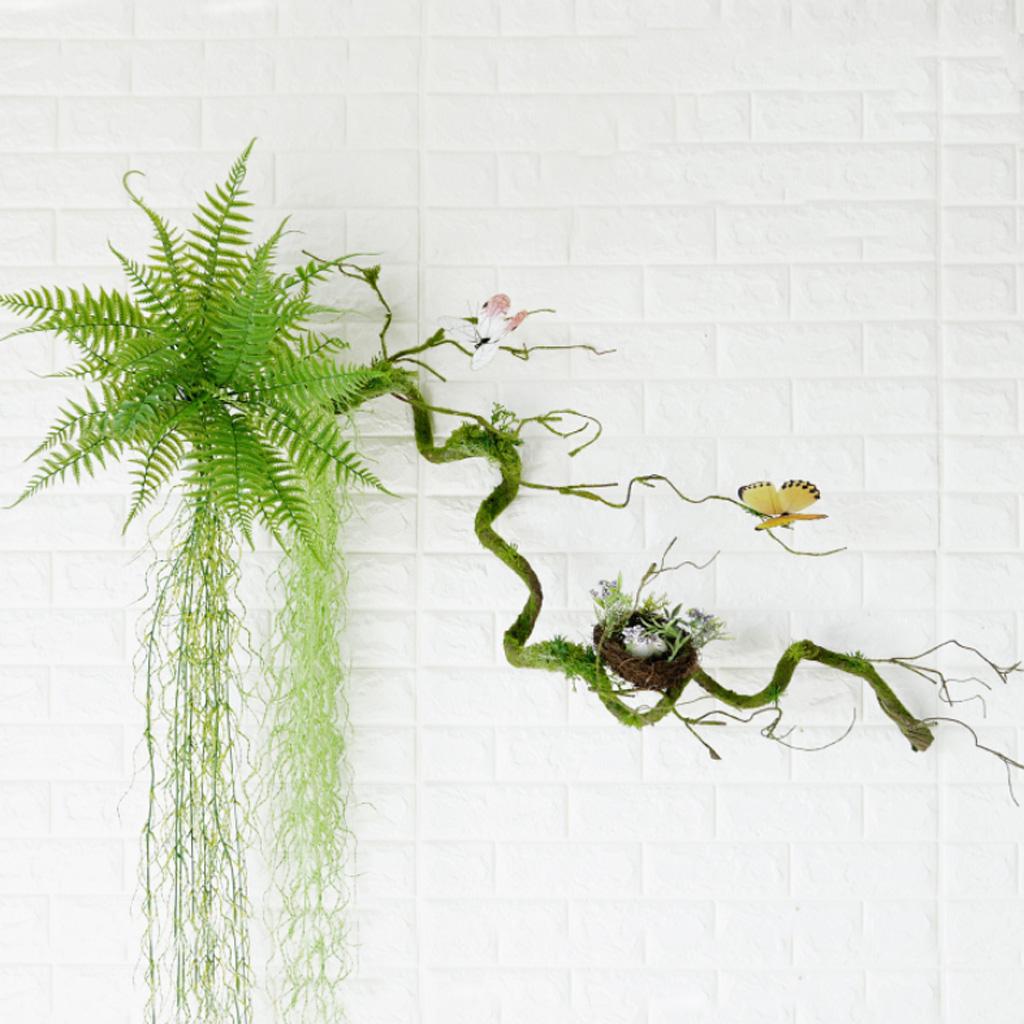 Artificial Hanging Fern Leaf Green Vine Plants Panel Garland Wall Decoration