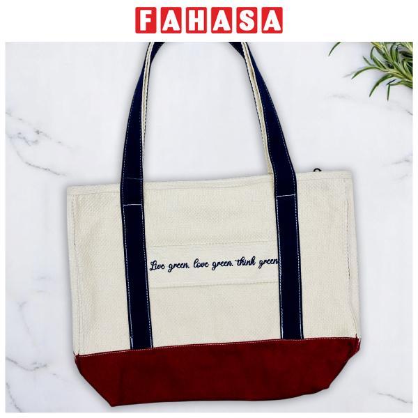 Túi Vải Tote Thêu Chữ - Size M - Saigon ZeroWaste - Mẫu 4 (Slogan Ngẫu Nhiên)