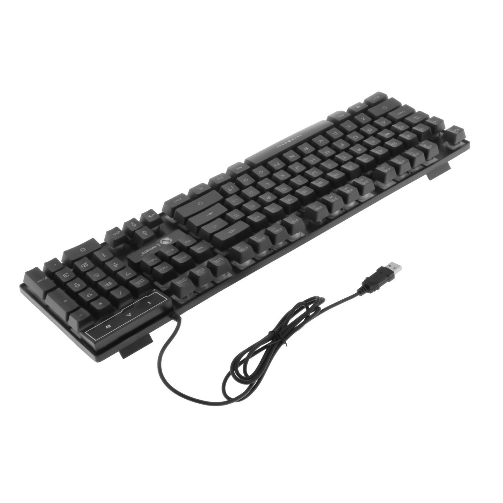 Wired Gaming Keyboard RGB Backlit Multimedia Keys white