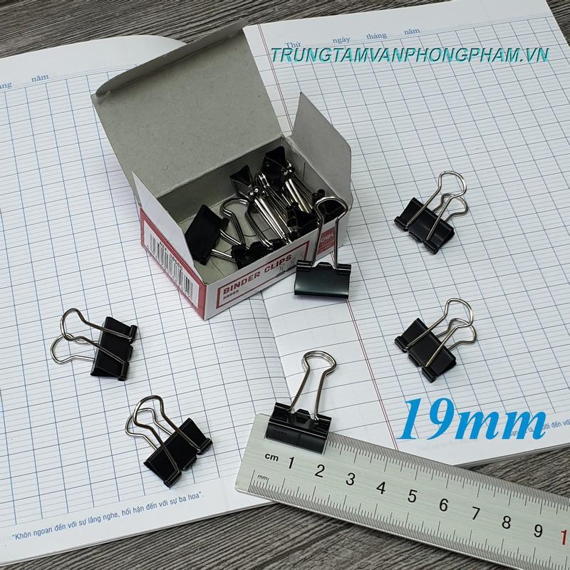 Hộp 12 cái kẹp bướm Double Clip màu đen 15mm 19mm 25mm 32mm 41mm 51mm