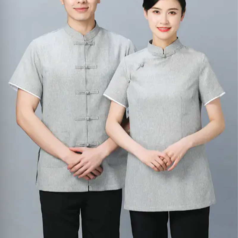 Xin mọi người Bộ sưu tập quần áo bồi bàn Quần áo dài tay áo Phòng khách sạn bất động sản nhà dì Quần áo làm việc