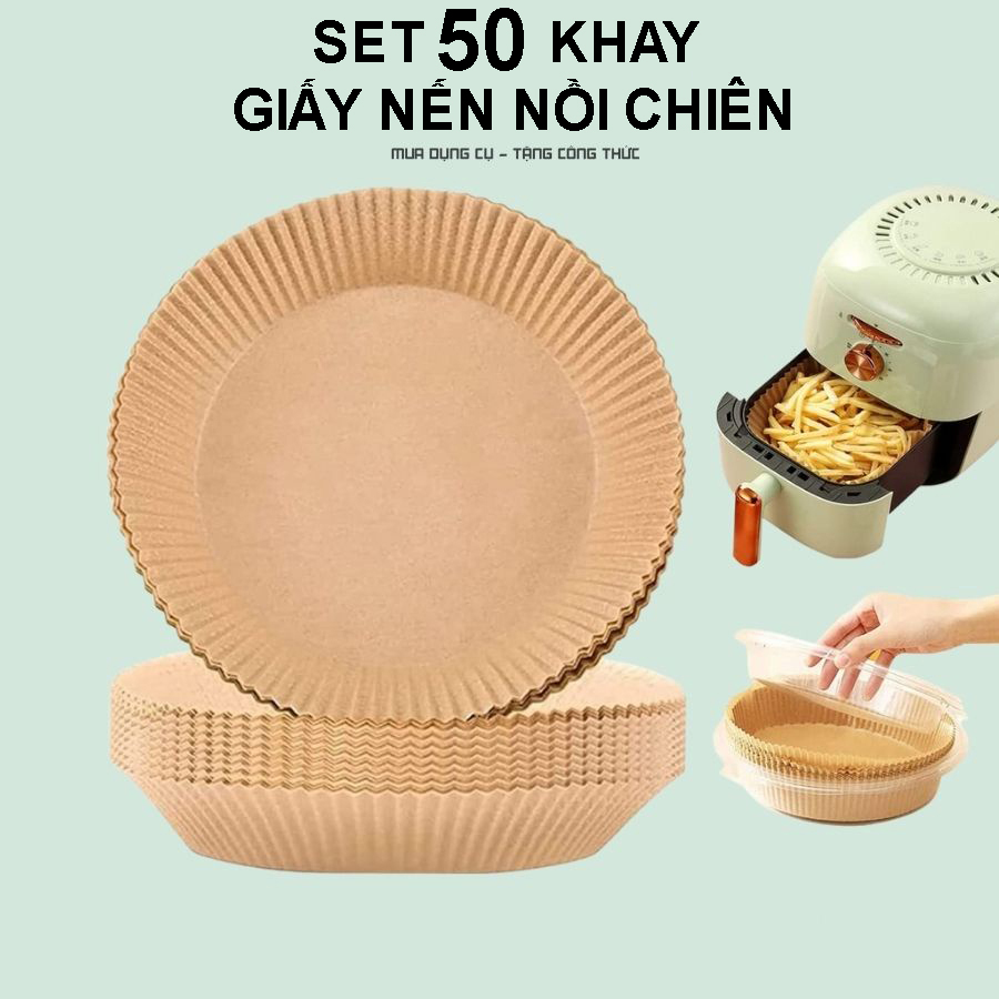 Giấy Nến Vàng Lót Nồi Chiên Không Dầu Sạch Sẽ Tiện Dụng An Toàn Cho Sức Khỏe - 1 set 50 Tờ