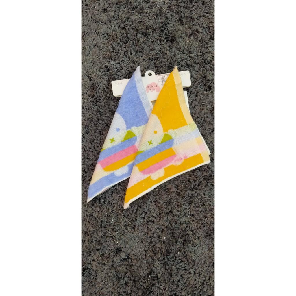 Khăn rửa mặt khăn vuông hình con thỏ 1171, chất liệu cotton 100% , thương hiệu Aiueo Nhật Bản.