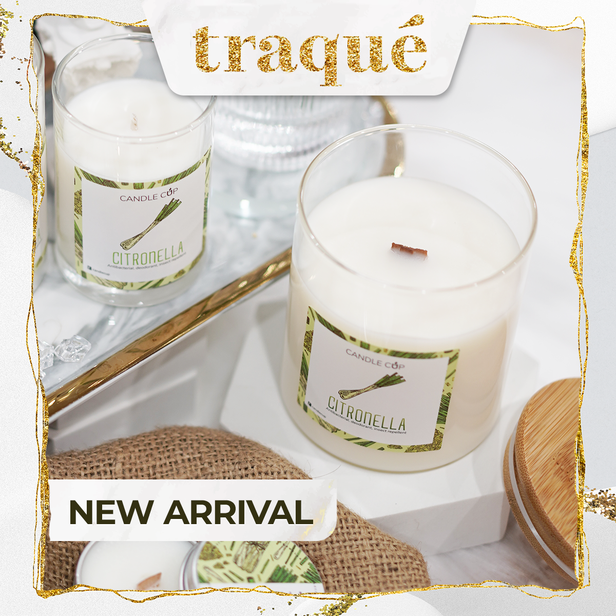 Nến thơm tinh dầu cao cấp không khói an toàn Candle Cup - CITRONELLA/SẢ JAVA - L - 350G