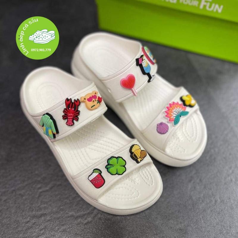 Dép lê 2 quai đế xuồng Cross Crush dành cho nữ cao 6cm