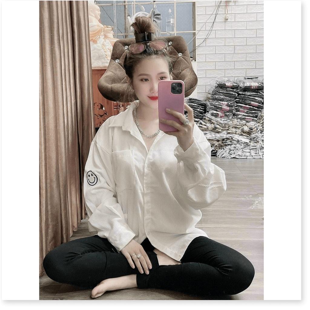 Áo khoác nhung kiểu sơ mi NỮ SIÊU XINH