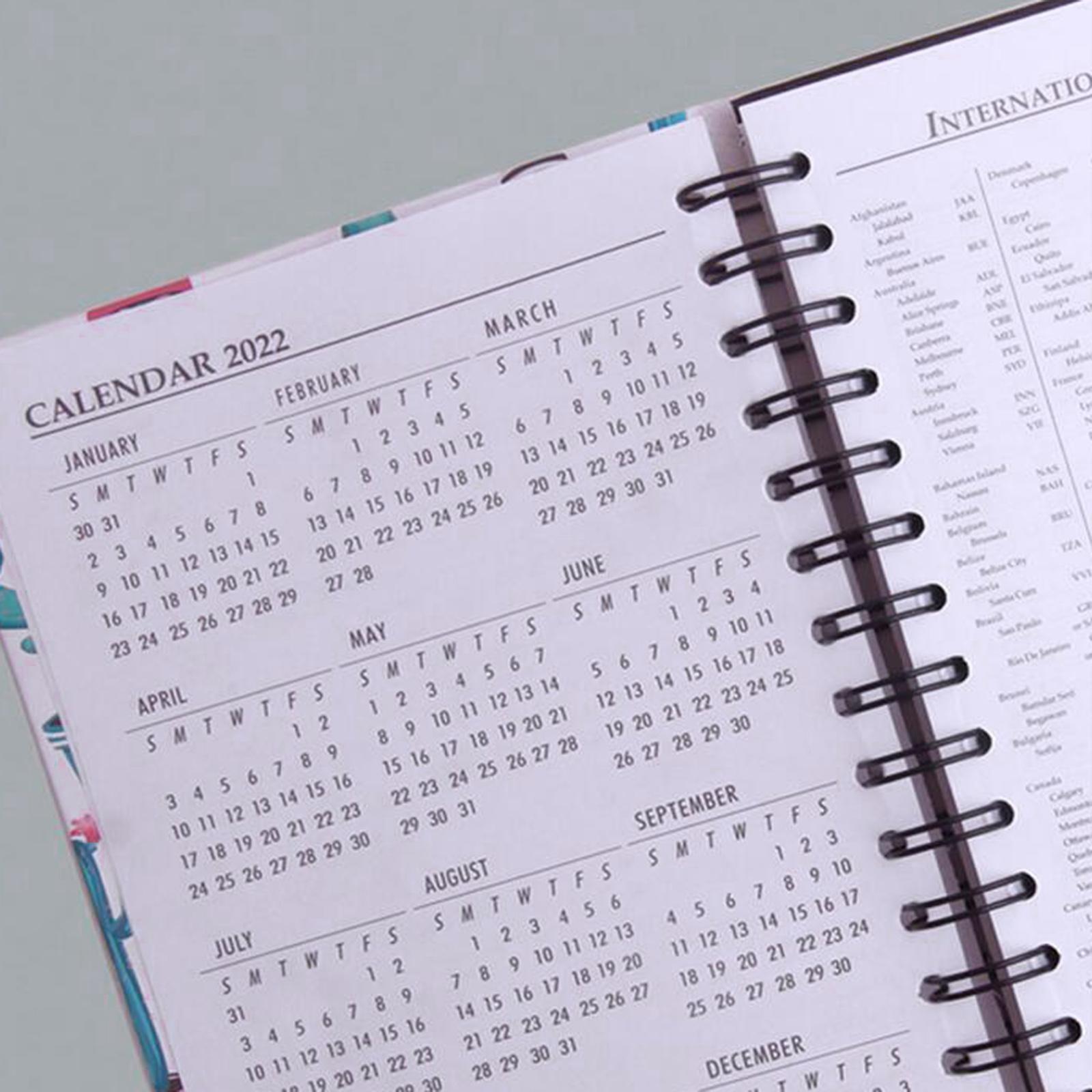2022 Notebook A5 Notepad Writing Pads Daily Monthly Yearly Agenda Diary for School Supplies