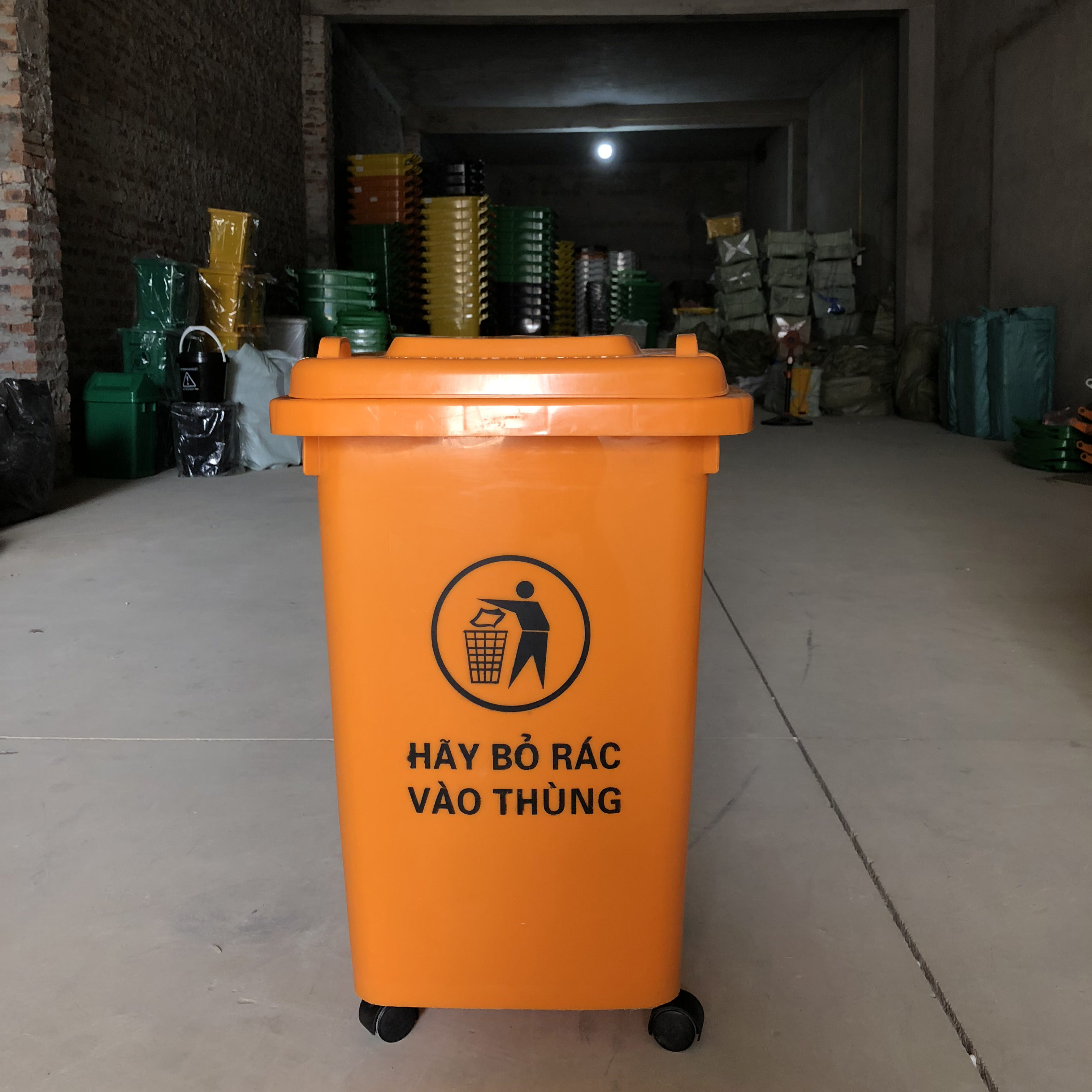 Thùng rác 60lit nhựa HDPE, thùng đựng rác hộ gia đình, thùng rác công cộng