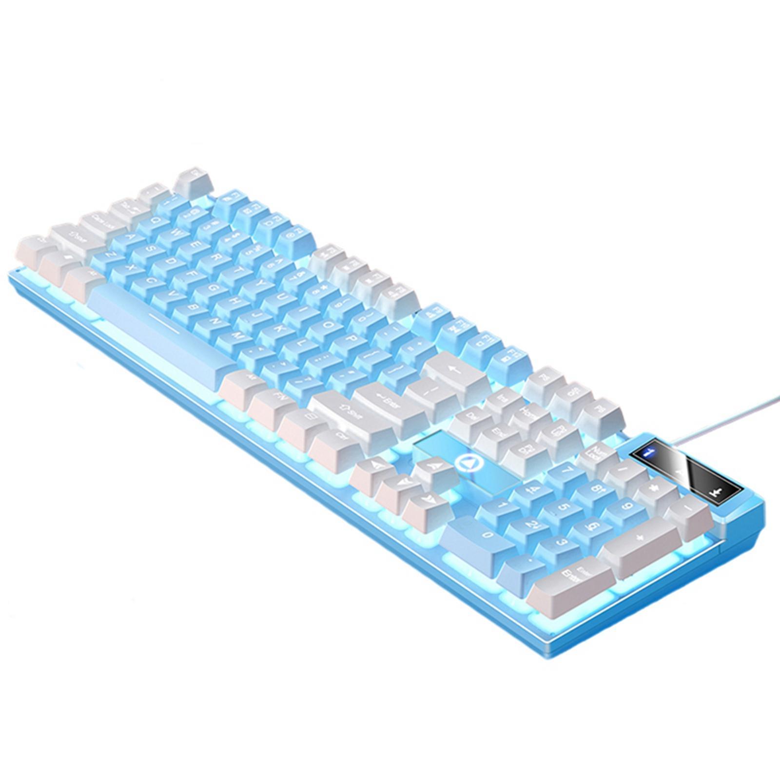 Mechanical Gaming Keyboard USB Multimedia Controls LED Lighting Effects for Computer Desktop