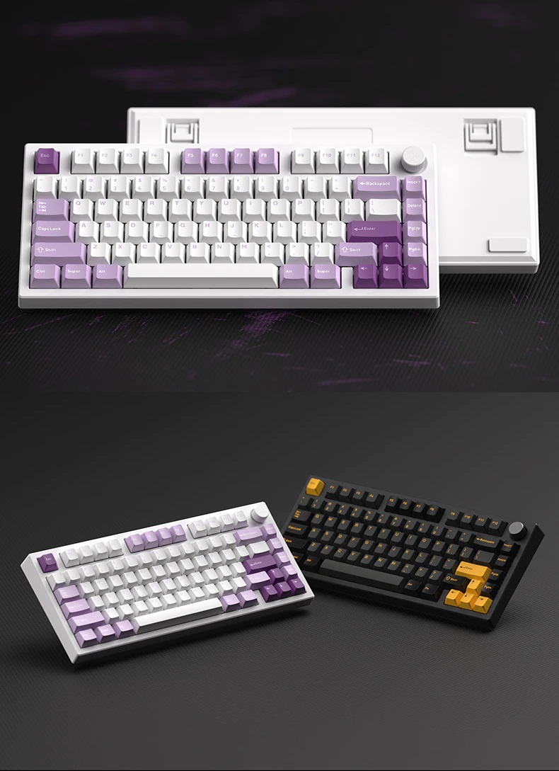 Bàn phím cơ FL-Esports GP75CPM (Taro Purple/Polar Night Black)_Mới, hàng chính hãng