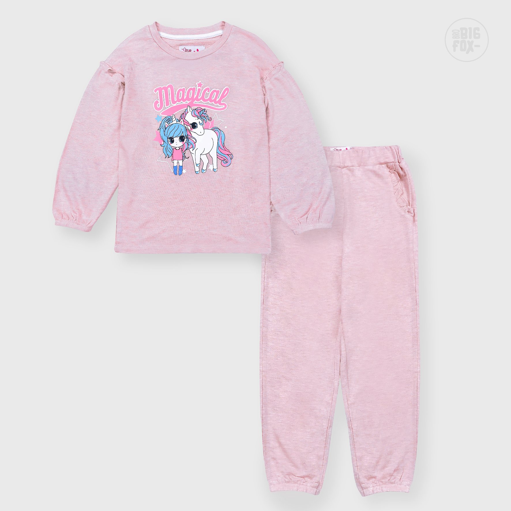 Bộ dài tay bé gái BIGFOX - MISS MEOW size đại, bộ thu đông cho bé phong cách Hàn Quốc in cô gái ngựa MAGICAL 11 - 38 kg