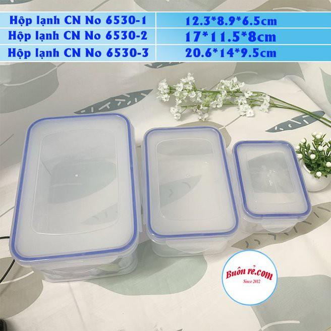 Bộ 3 hộp nhựa chữ nhật đựng thực phẩm, bảo quản thức ăn tiện lợi, an toàn (MS: 6530) –br 01353