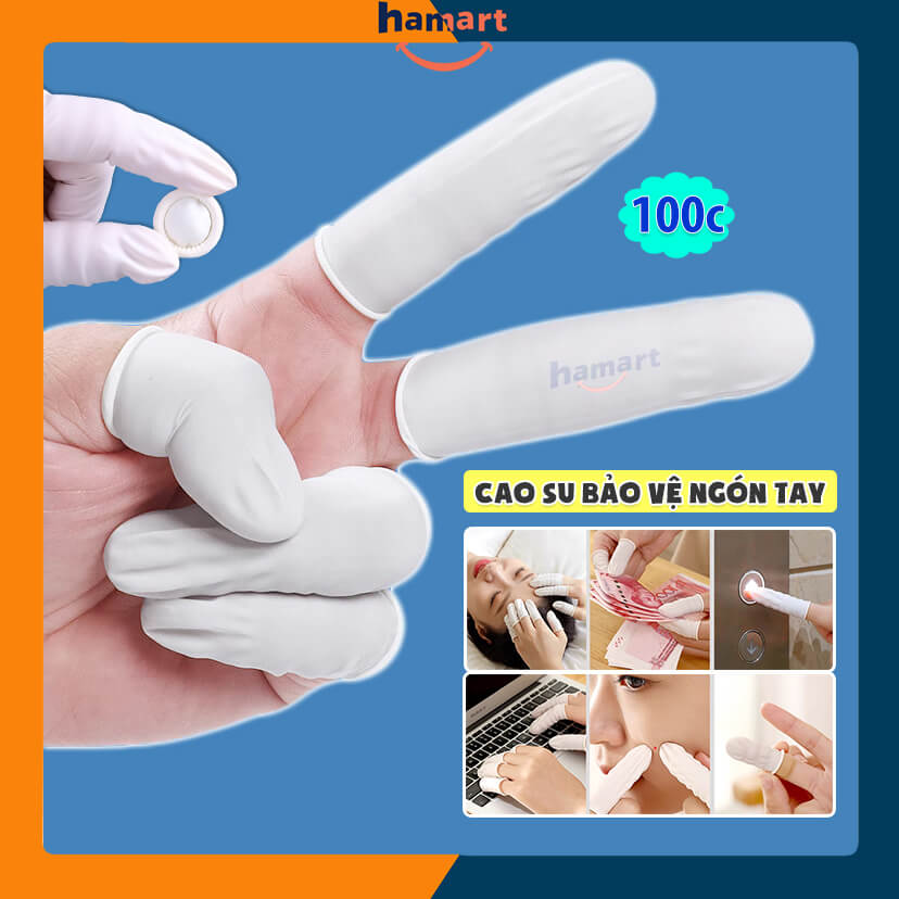 Túi 100 Bao Ngón Tay Cao Su Bọc Bảo Vệ Đầu Ngón Tay Chống Mài Mòn Bụi Bẩn Bảo Hộ Lao Động