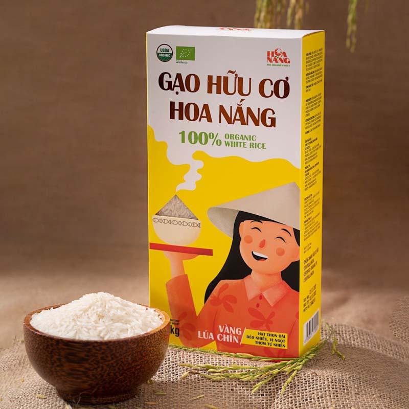 Gạo hữu cơ Hoa Nắng - Vàng Lúa Chín Hộp 2 kg