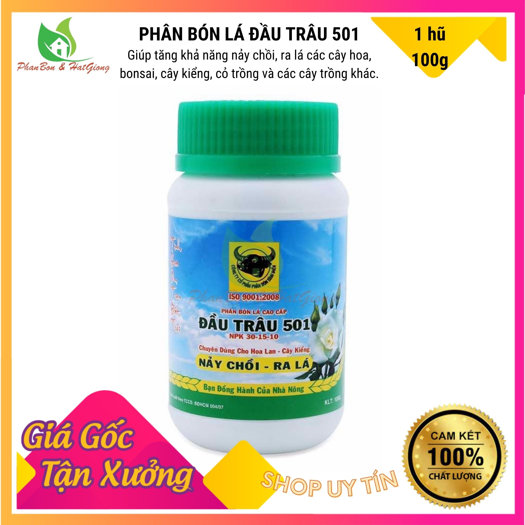 Phân Bón NPK Đầu Trâu MK 501 - NPK 30-15-10 - Nảy Chồi, Ra Lá - Shop Phân Bón và Hạt Giống