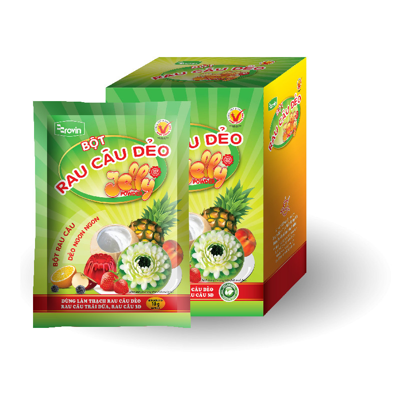 Bột rau câu dẻo Jelly Rovin (Hộp 12 gói x 10g)