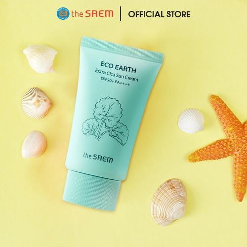 Kem Chống Nắng Chiết Xuất Rau Má, Nâng Tone, Cân Bằng Ẩm the SAEM Eco Earth Extra Cica Sun Cream 50g