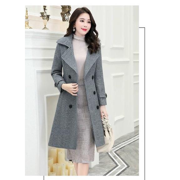 ÁO KHOÁC DẠ CỔ VEST KÈM BELT CAO CẤP