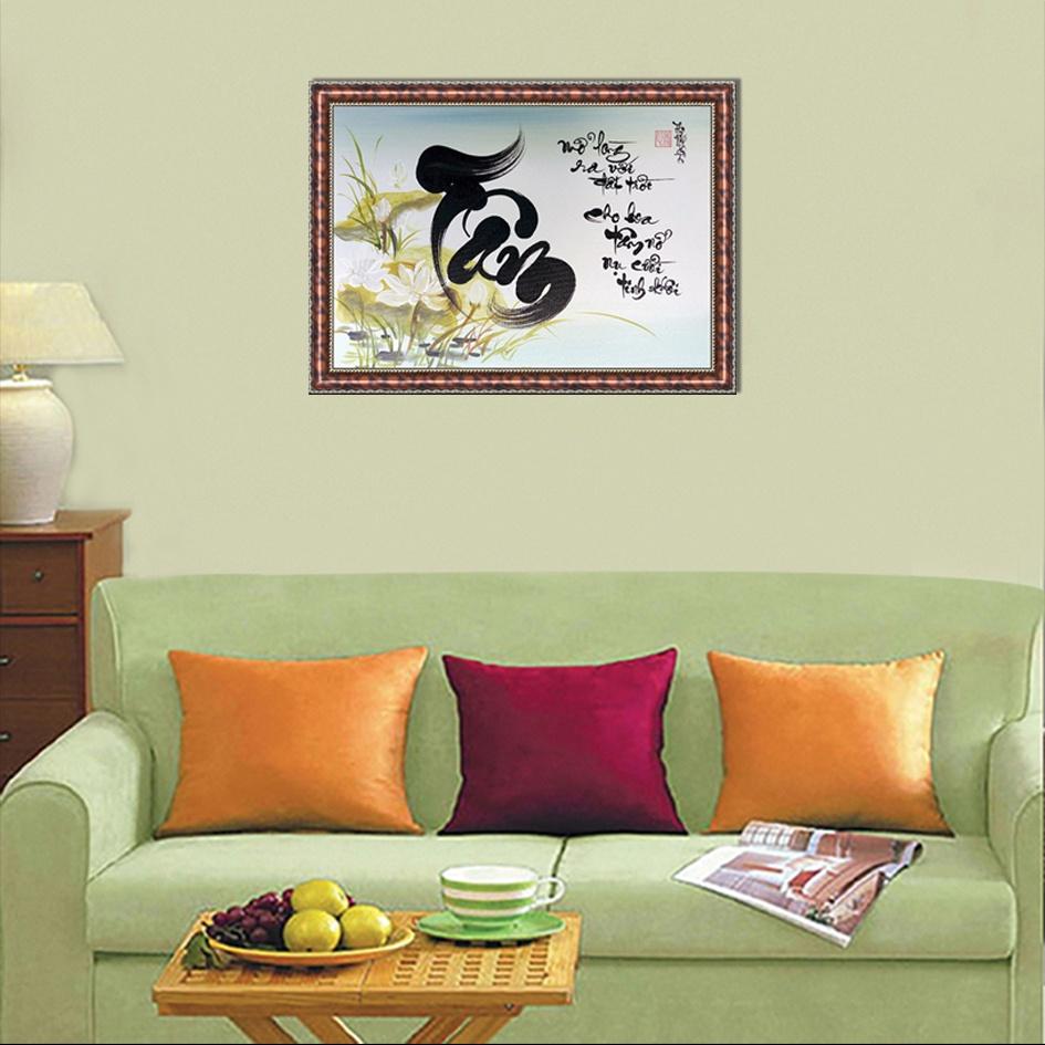 Tranh thư pháp trang trí nhà cửa, chữ nhẫn, chữ cha mẹ treo tường