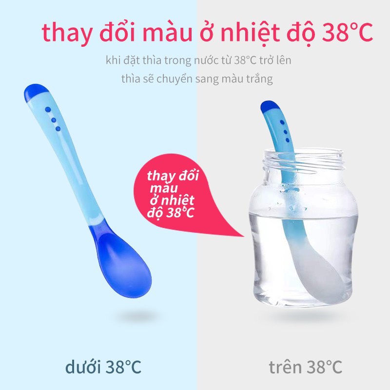 THÌA SILICON BÁO NÓNG CHO BÉ ĂN DẶM