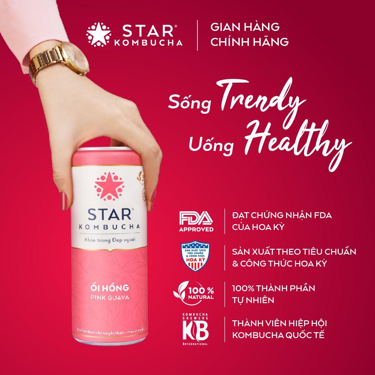 Thùng 24 lon trà lên men Star Kombucha mix 4 vị