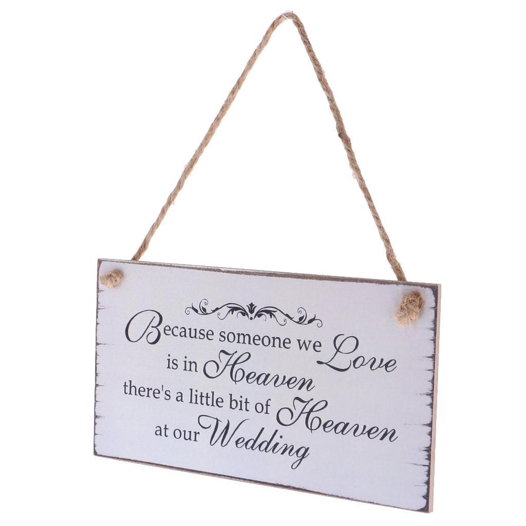 2x Shabby Because Someone We Love Is In Heaven Wedding Hanging Plaque Gift
