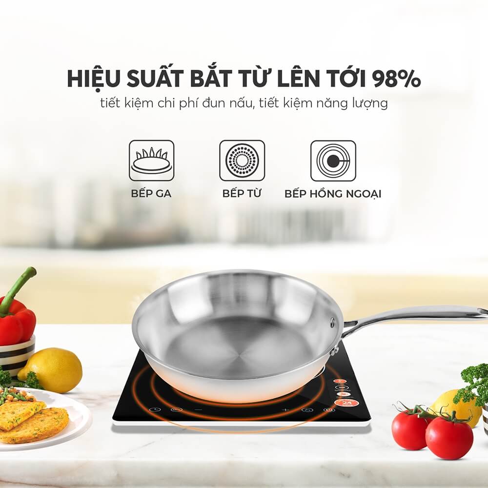 Chảo Nguyên Khối Sâu Lòng Inox 304 Elmich Trimax EL-3846 Nhiều Size,Hàng Chính Hãng, Đáy Từ -JoyMall