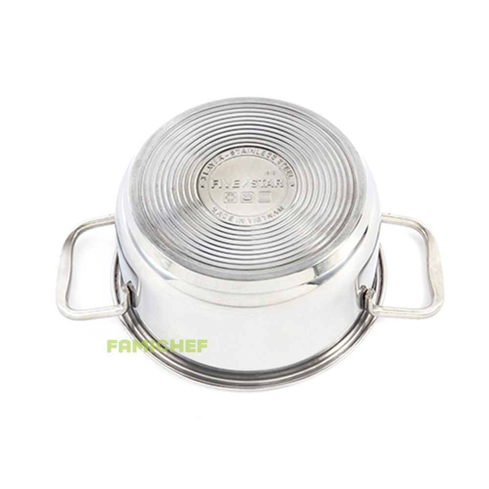 Bộ 4 nồi inox 3 đáy nắp kính FiveStar FS08CG