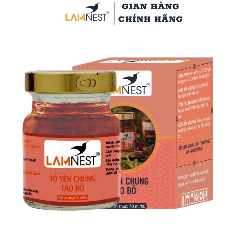 Yến Sào Chưng Sẵn Táo Đỏ LamNest tươi nguyên chất 30% yến 70ml bồi bổ sức khỏe - yensaocaocaplamnest