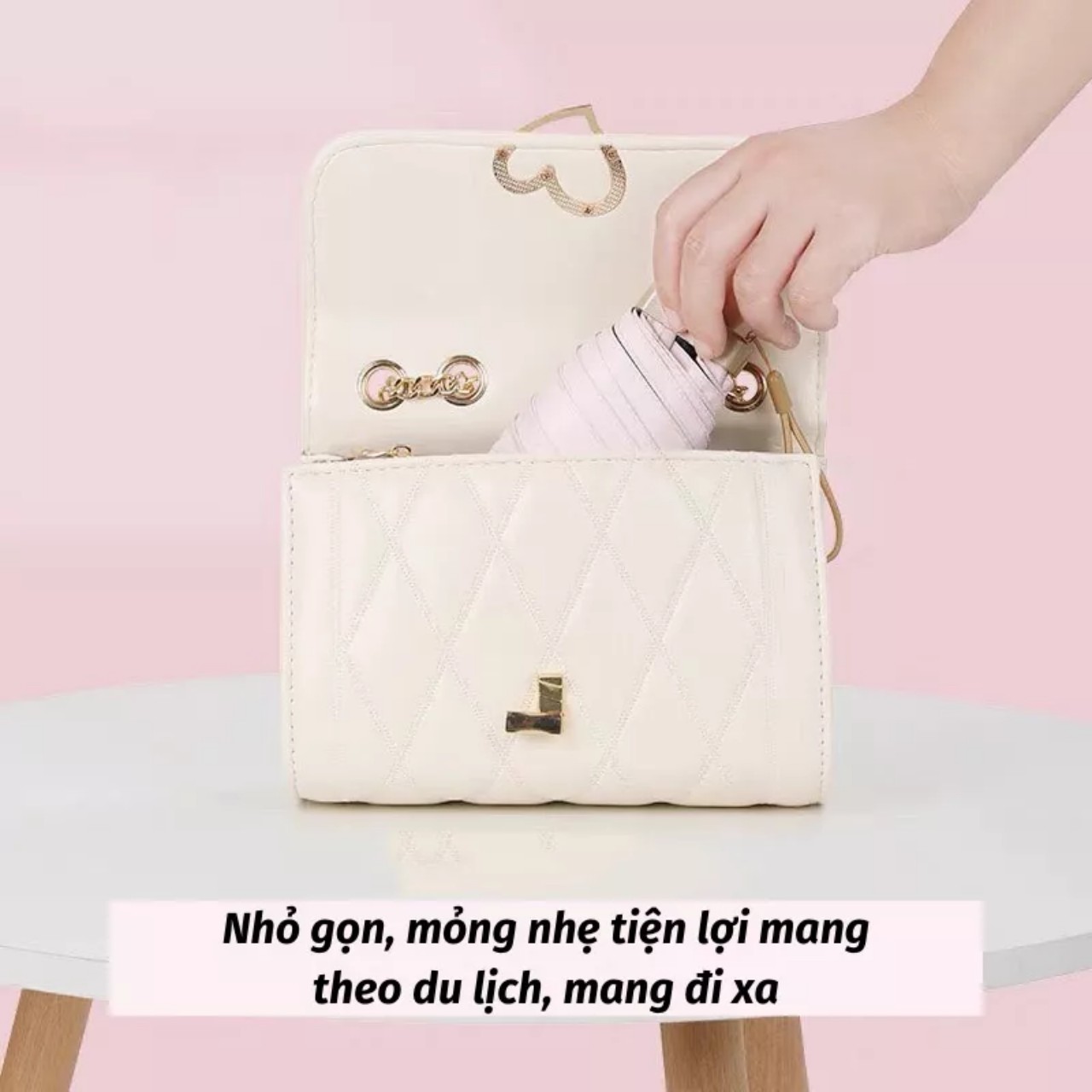 Dù Mini Gấp Gọn UPF50+ 2 Lớp Chống UV Tia Cực Tím - Hàng Chính Hãng MINIIN