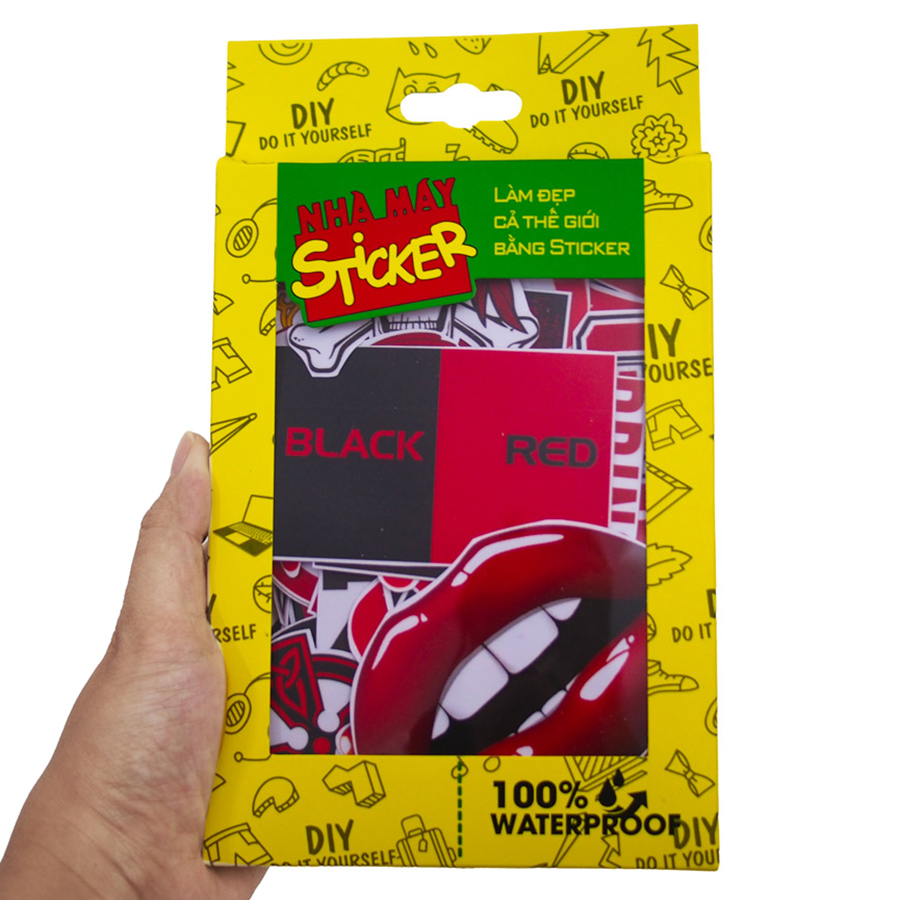 Set 100 Sticker - Black Red