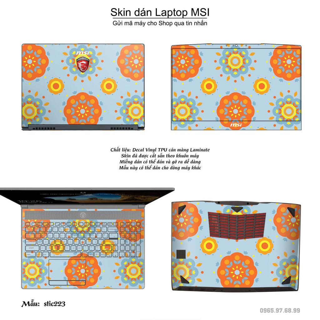 Skin dán Laptop MSI in hình Hoa văn sticker _nhiều mẫu 36 (inbox mã máy cho Shop)