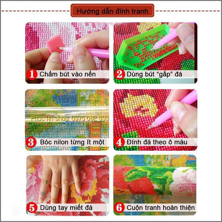 Tranh đính đá Quan Âm chưa đính đá