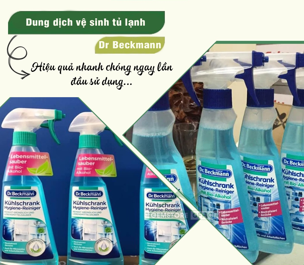 Dung Dịch Vệ Sinh Tủ Lạnh DR BECKMANN, Loại Bỏ Mùi Hôi Và 99% Vi Khuẩn, Dung Tích 250ml, Nhập Đức