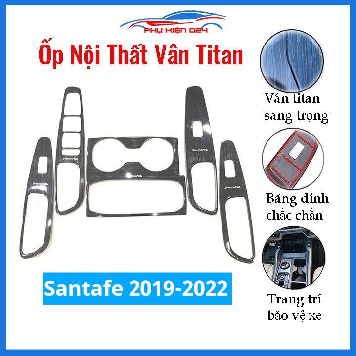 Ốp nội thất Santafe 2019-2020-2021-2022 vân Titan bảo vệ chống trầy xước và làm đẹp xe