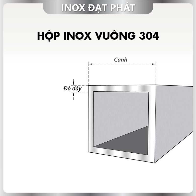 Hộp Inox Vuông 304 40*40 mm, Độ dày 1.0 mm, Dài 1m/1m2/1m5