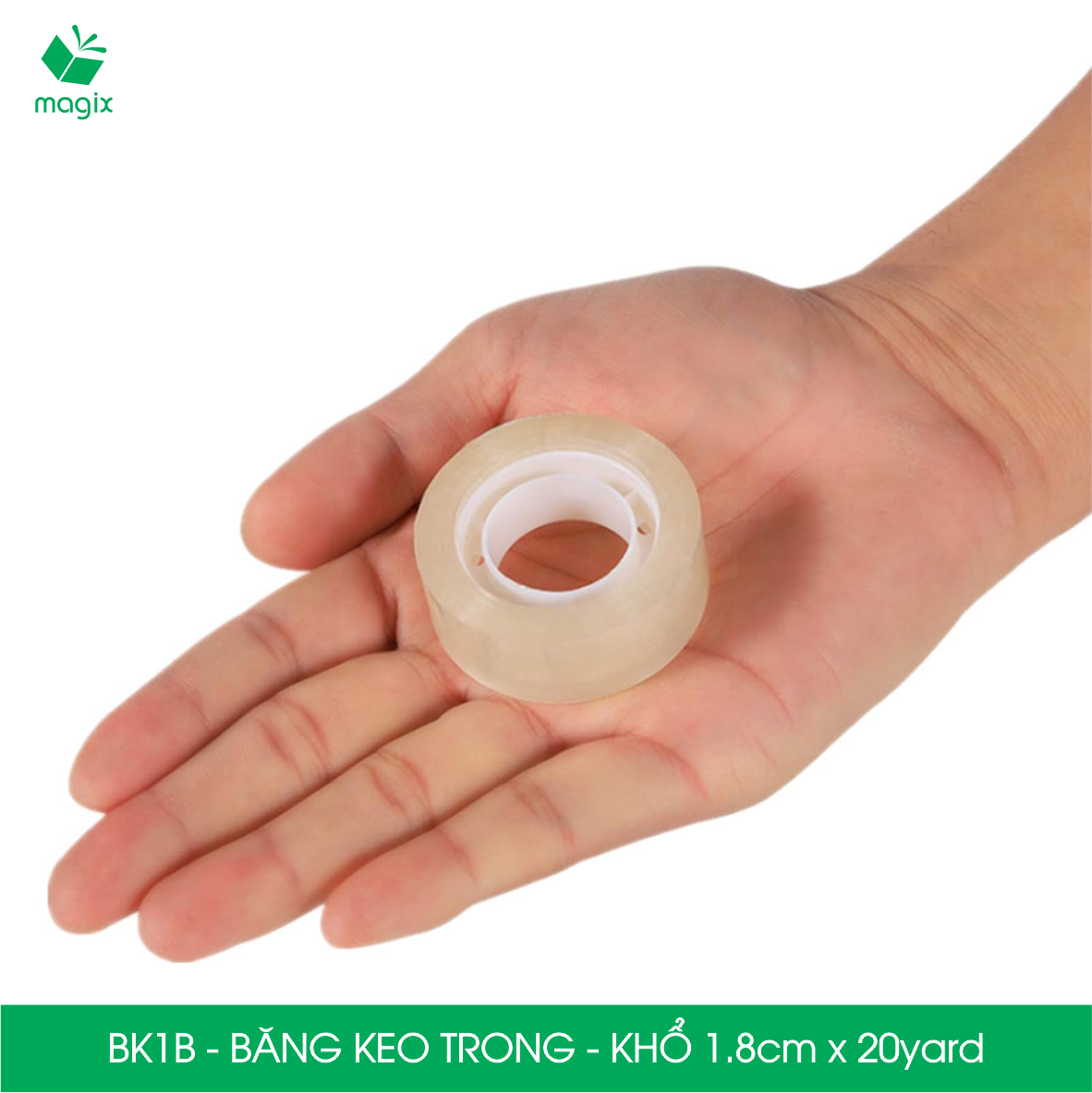 BK1B - Block 10 cuộn băng keo trong khổ 1.8cm x 20yard - Băng dính văn phòng, trường học
