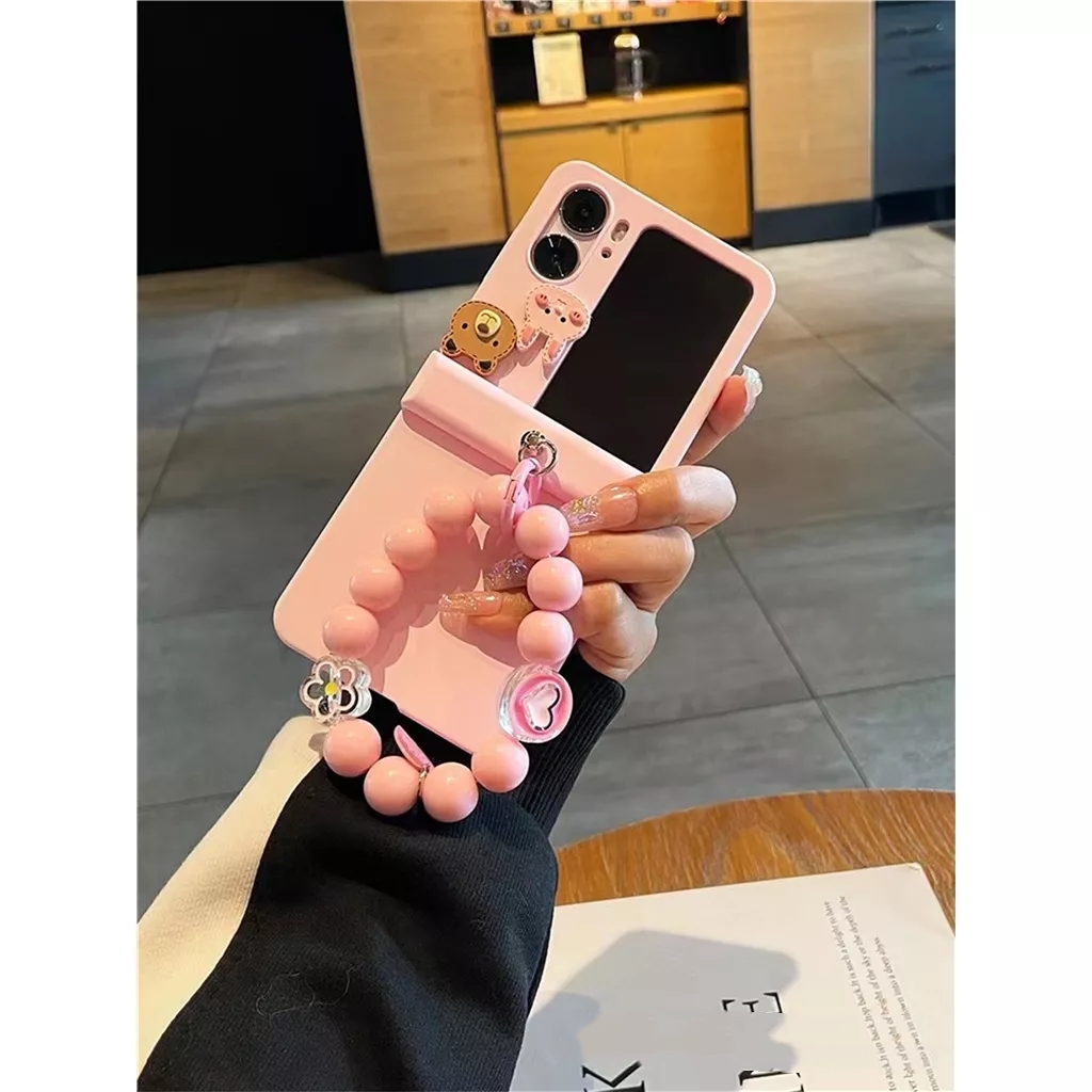Ốp lưng cho OPPO Find N2 flip hồng siêu dễ thương