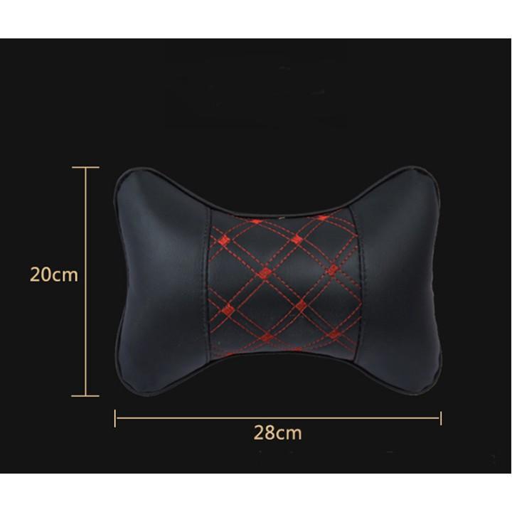 Bộ 02 gối tựa đầu xe hơi _ Đen phối đỏ