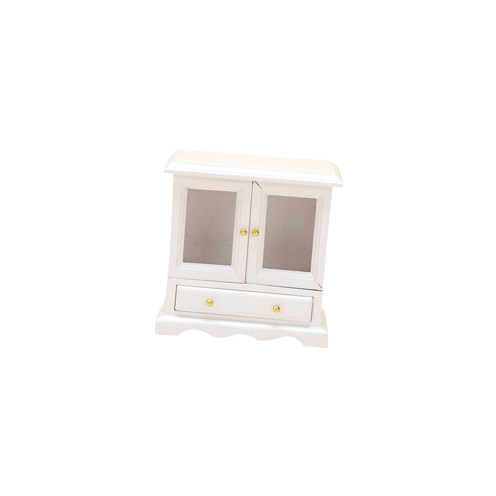 1/12 Scale Dollhouse Cupboard Cabinet Shelf Wood Model for Kitchen