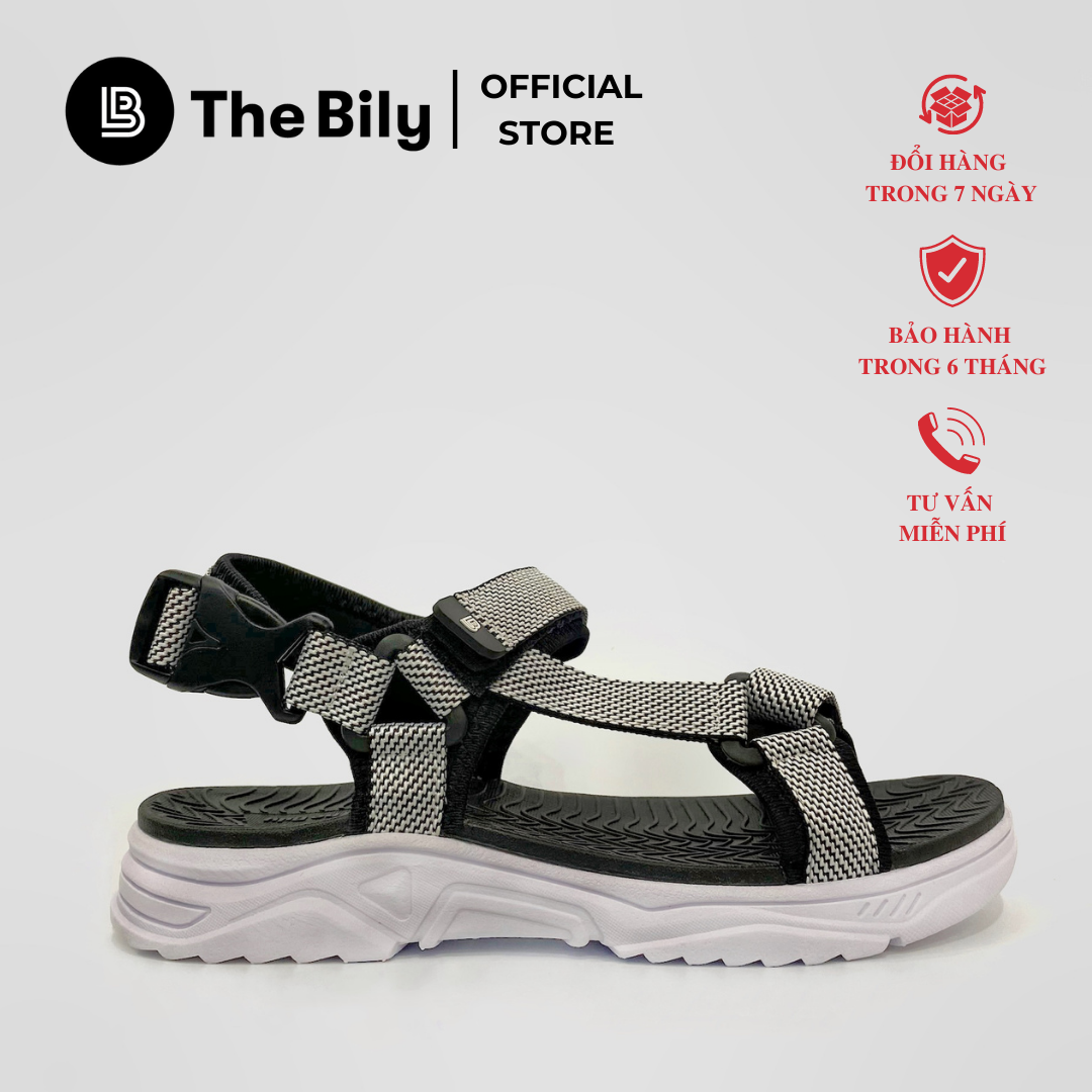 Giày Sandal Nam The Bily Quai Chéo - Đế Trắng Lót Đen Màu Trắng BLDTMD01