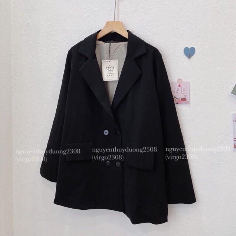 Áo blazer 2 lớp màu đen phong cách Ulzzang/Áo vest nắp túi